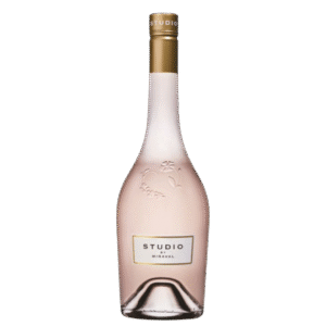 Vino Rosado Studio by Miraval - Botella con etiqueta blanca y dorada